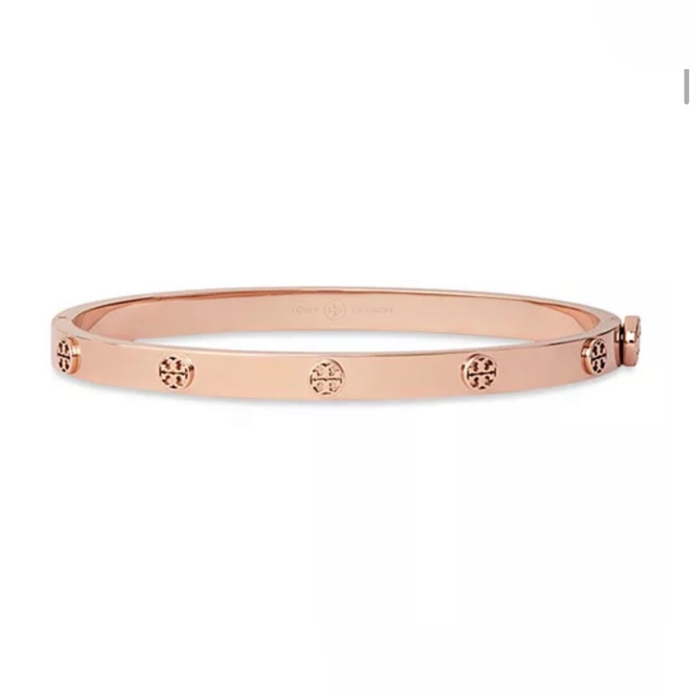 Tory Burch Thin Icon Hinge Bangle Bracelet NWOT - Picture 2 of 5